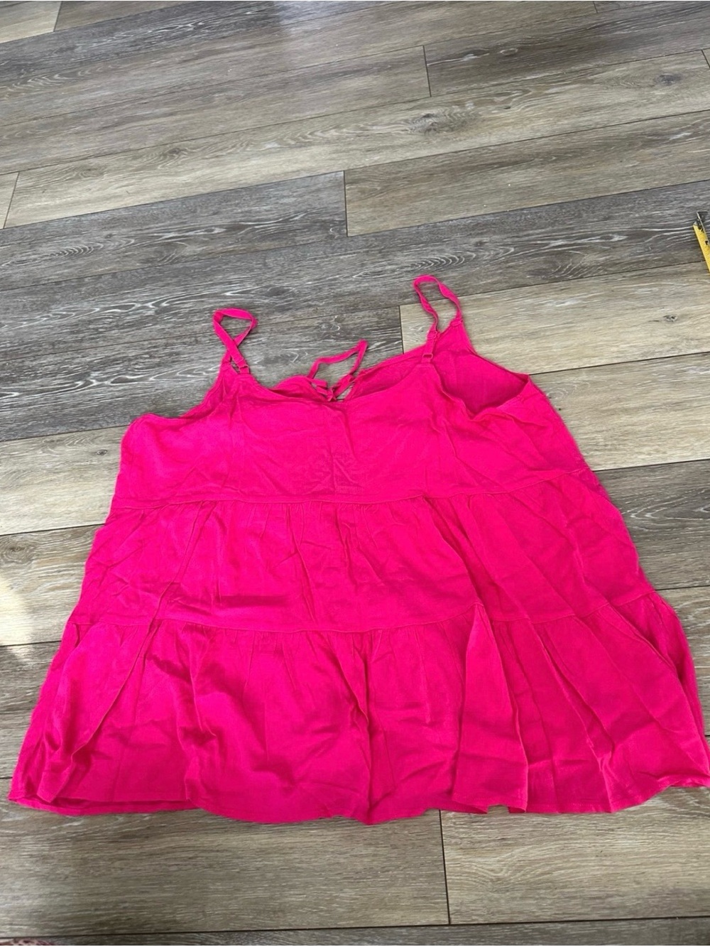 Torrid Hot Pink Tiered Tie Front Cami